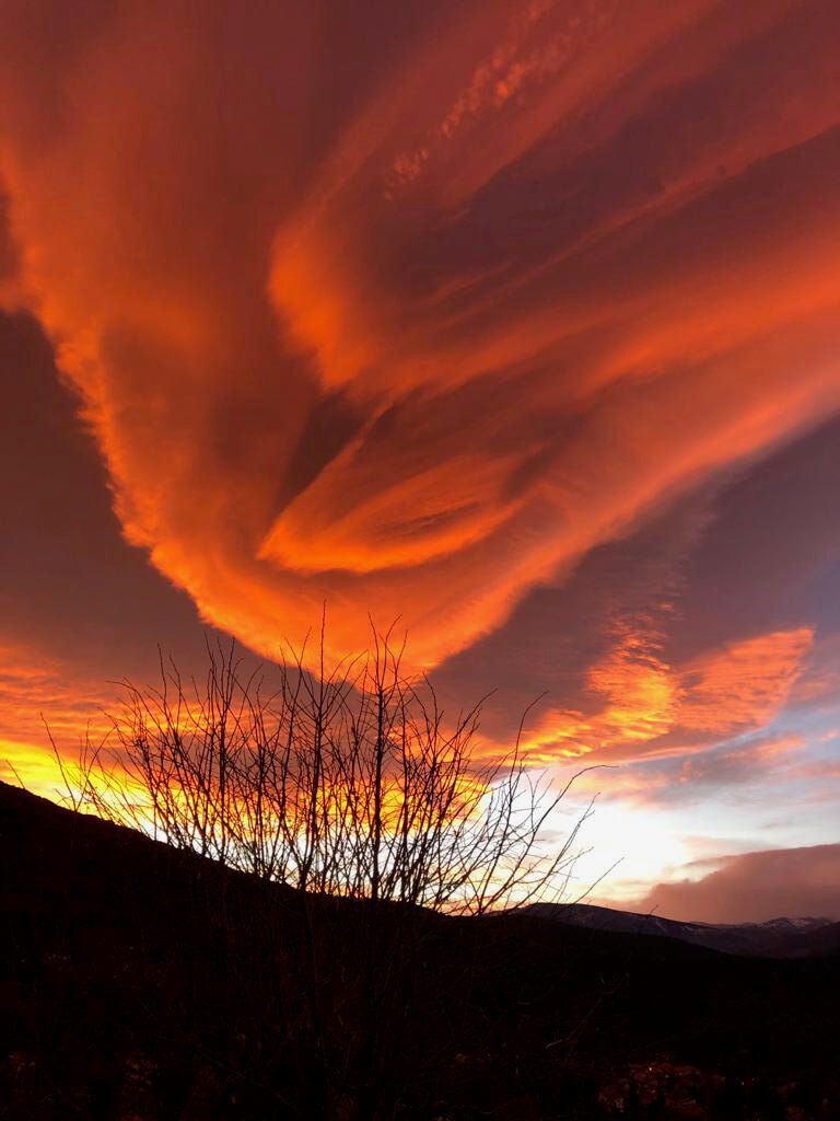 Coucher de soleil vu de la Maison Rouge, hiver 2021 (Laurence)