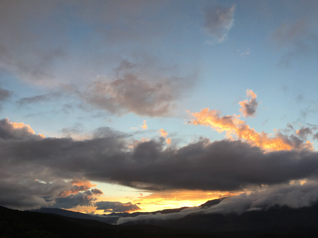 Coucher de soleil vu de la Maison Rouge, printemps 2021 (Aristide)